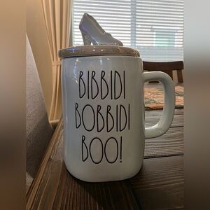Rae Dunn White Ceramic Mug with Lid - Bibbidi Bobbidi Boo